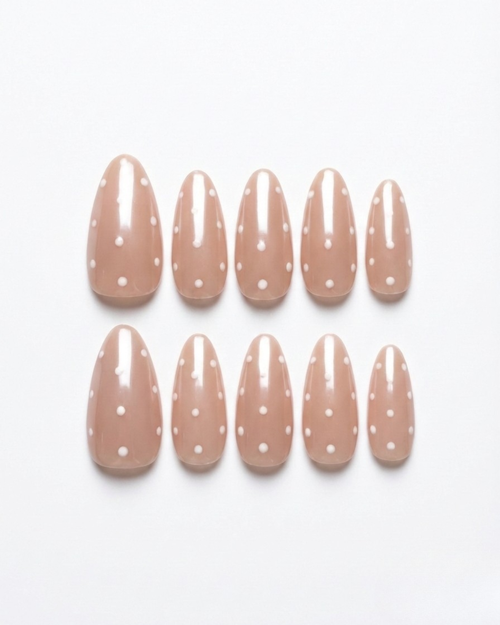 Uñas Postizas Largas Almendradas Estilo Lunares