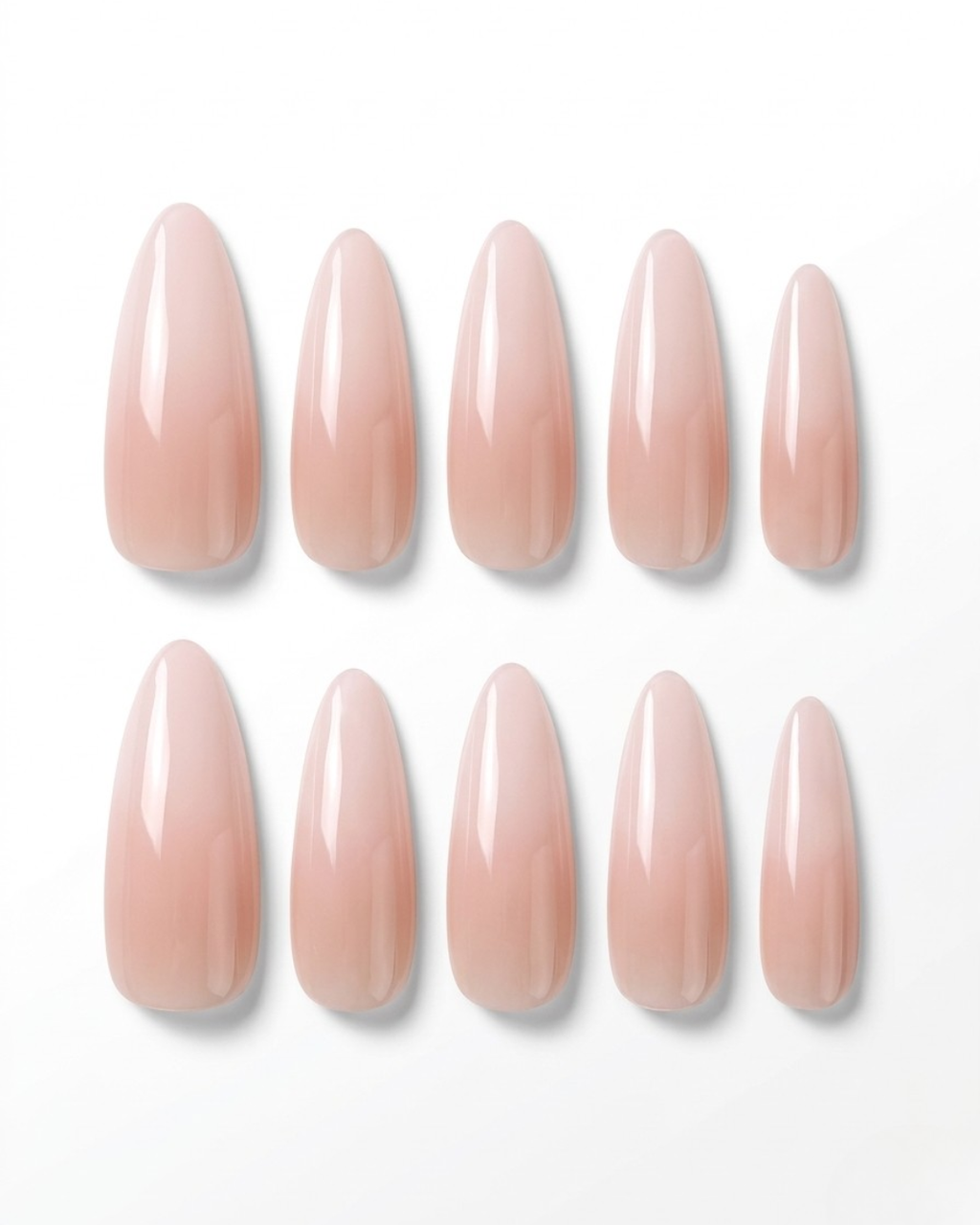 Uñas Press-On Almendra Largas Melocotón Excelencia