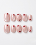 Pale Pink Cat-Eye Press-on Nails — Short Rounded | Cupid’s Cat-Eye | Nenelemon