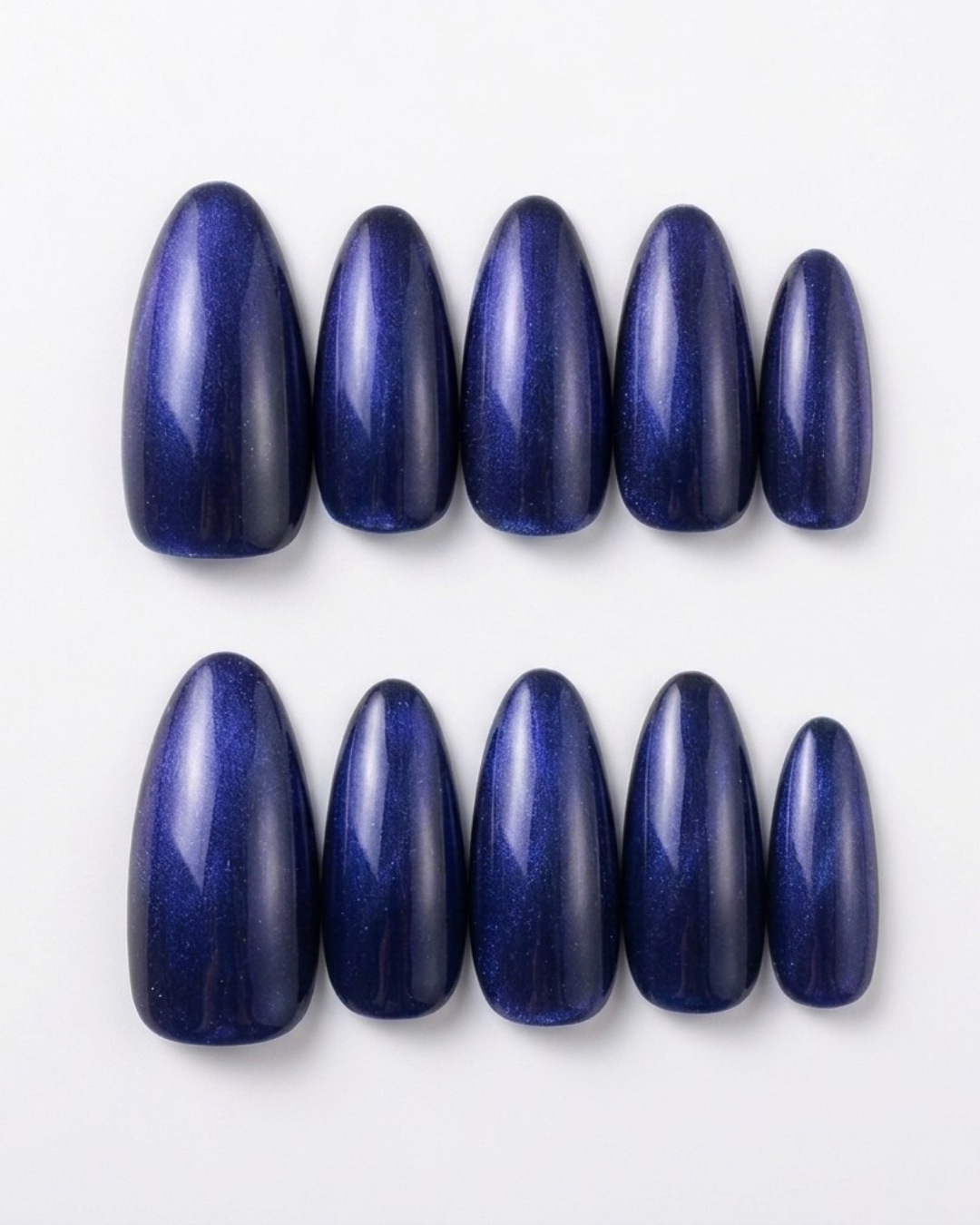 Royal Blue Medio-Lunghe Mandorla Press Ons