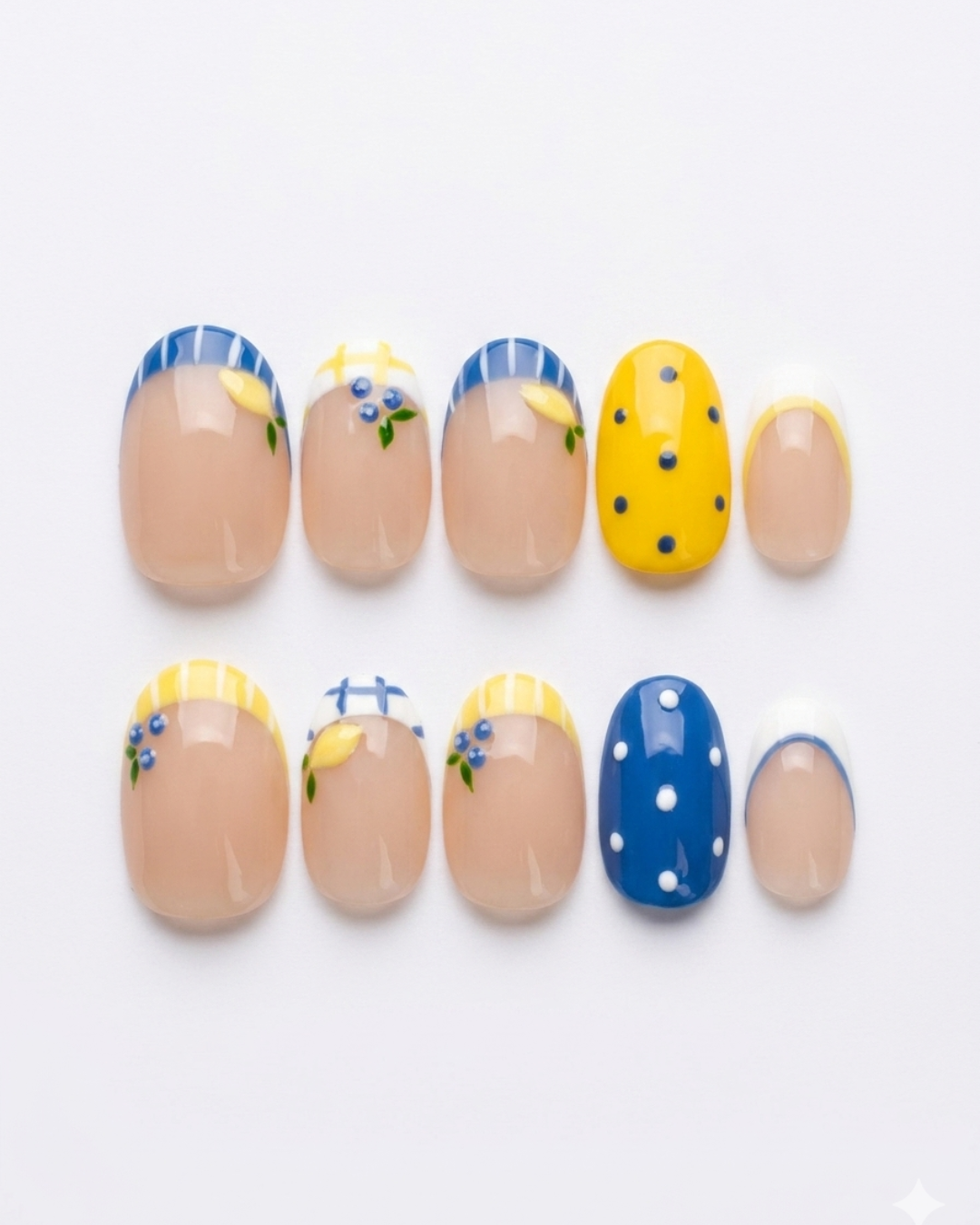 Press-on Nails — Short Oval | Mediterranean Summer | Nenelemon