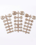 Champagne beige, cat-eye, press-on toenails, short squoval, soft gel, reusable