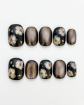 Cat-eye, press-on nails, short rounded, soft gel, reusable