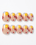 Press-on nails, short squoval, soft gel, reusable, 3D