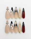 Press-on nails, long stiletto, soft gel, reusable, 3D