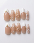 Press-on nails, medium almond, soft gel, reusable, 3D