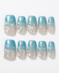 Cat-eye, press-on nails, medium squoval, soft gel, reusable