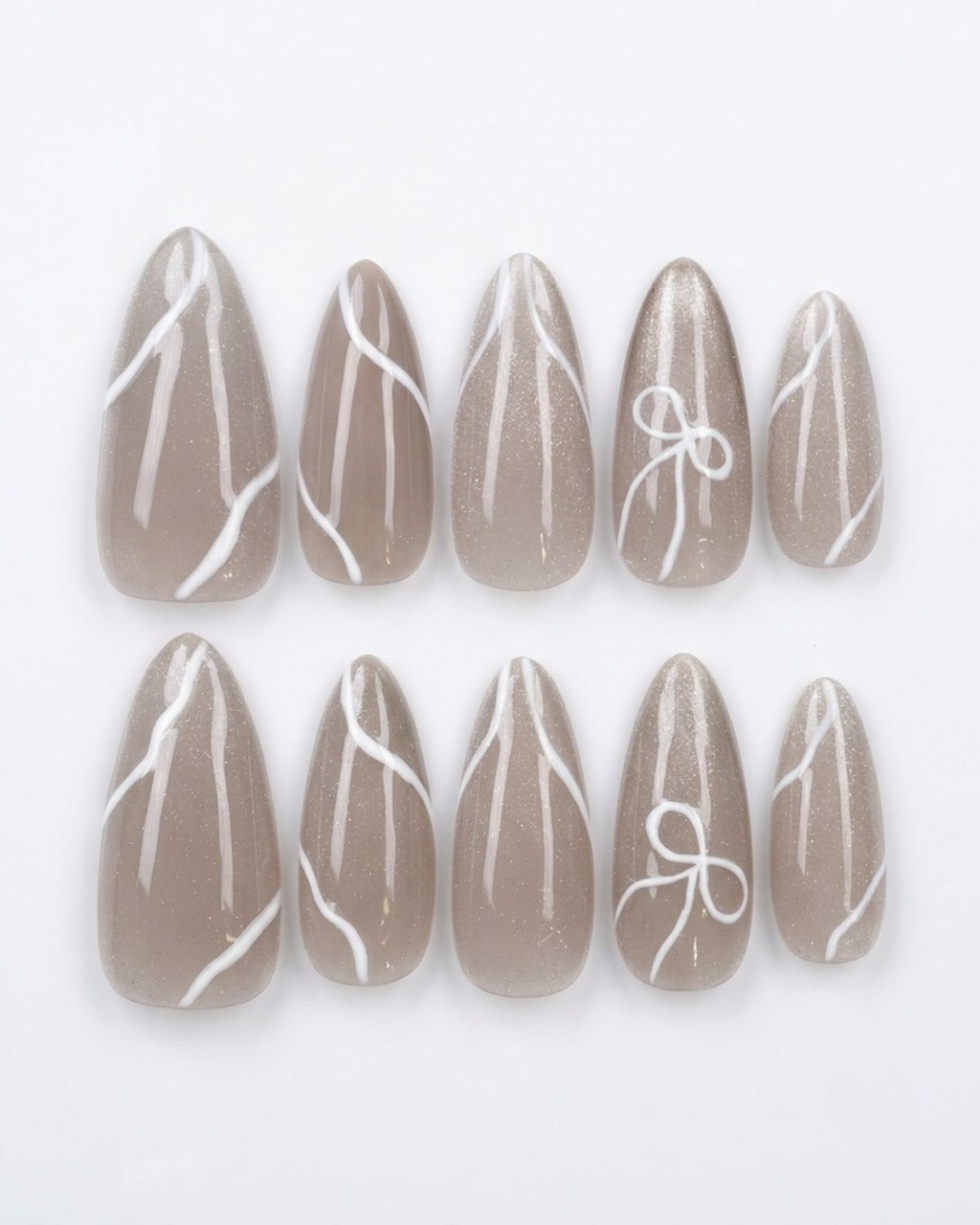Cat-eye, press-on nails, medium almond, soft gel, reusable