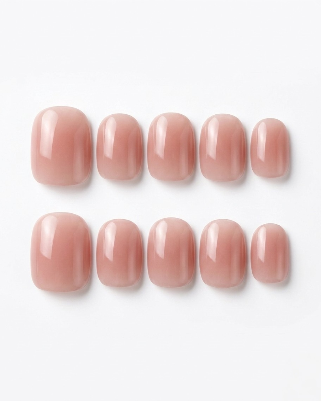 Blush pink, cat-eye, press-on nails, short rounded, soft gel, reusable