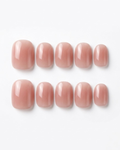 Blush pink, cat-eye, press-on nails, short rounded, soft gel, reusable