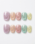Cat-eye, press-on nails, short squoval, soft gel, reusable