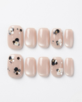 Cat-eye, press-on nails, short squoval, soft gel, reusable
