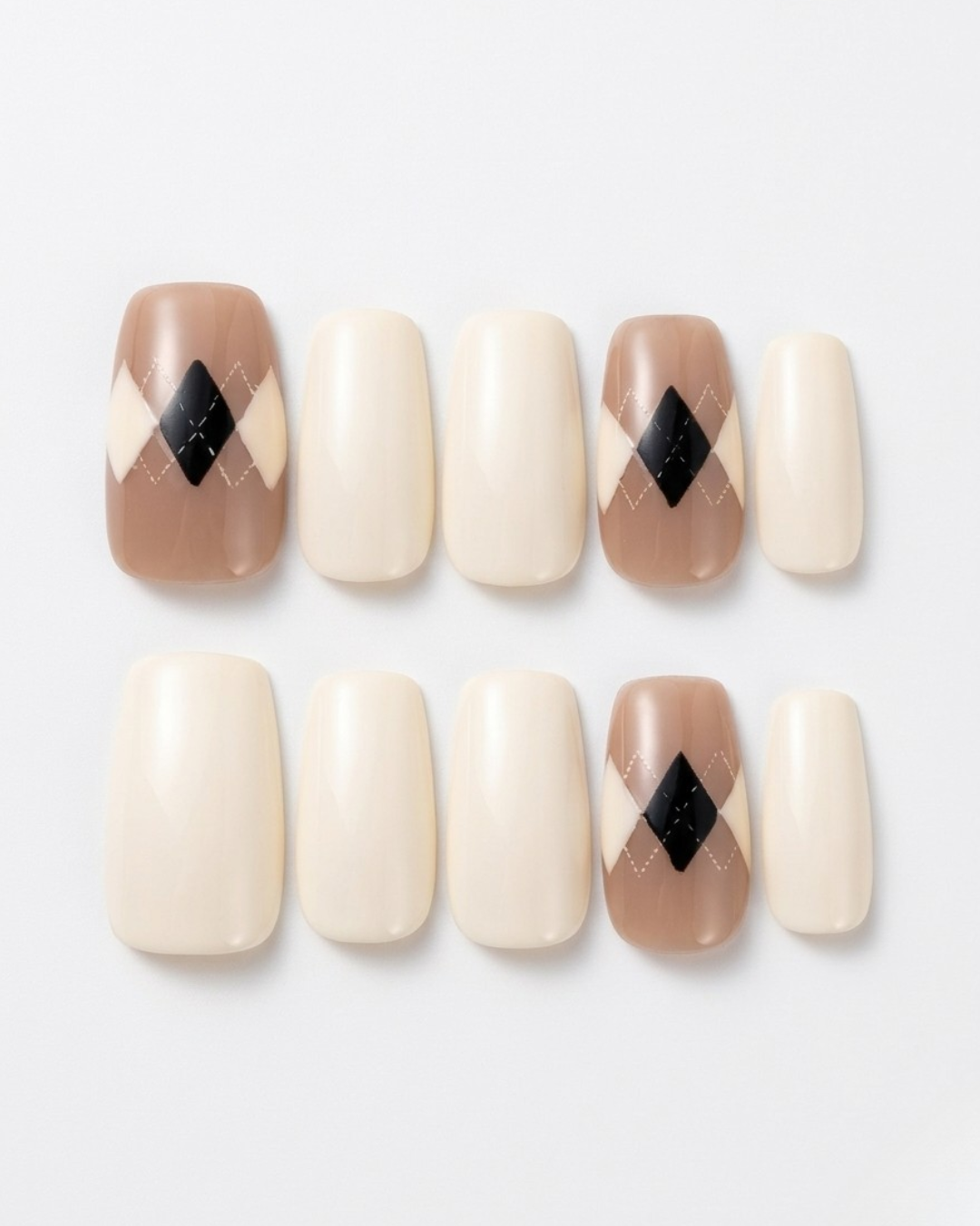 Press-on nails, medium squoval, soft gel, reusable