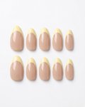 French, press-on nails, short almond, soft gel, reusable