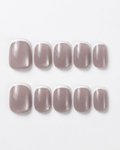 French, press-on nails, short squoval, soft gel, reusable
