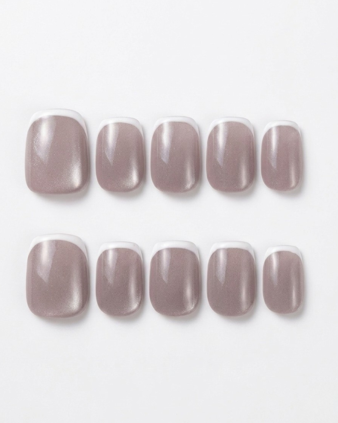French, press-on nails, short squoval, soft gel, reusable