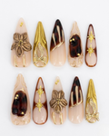 Press-on nails, long stiletto, soft gel, reusable, 3D