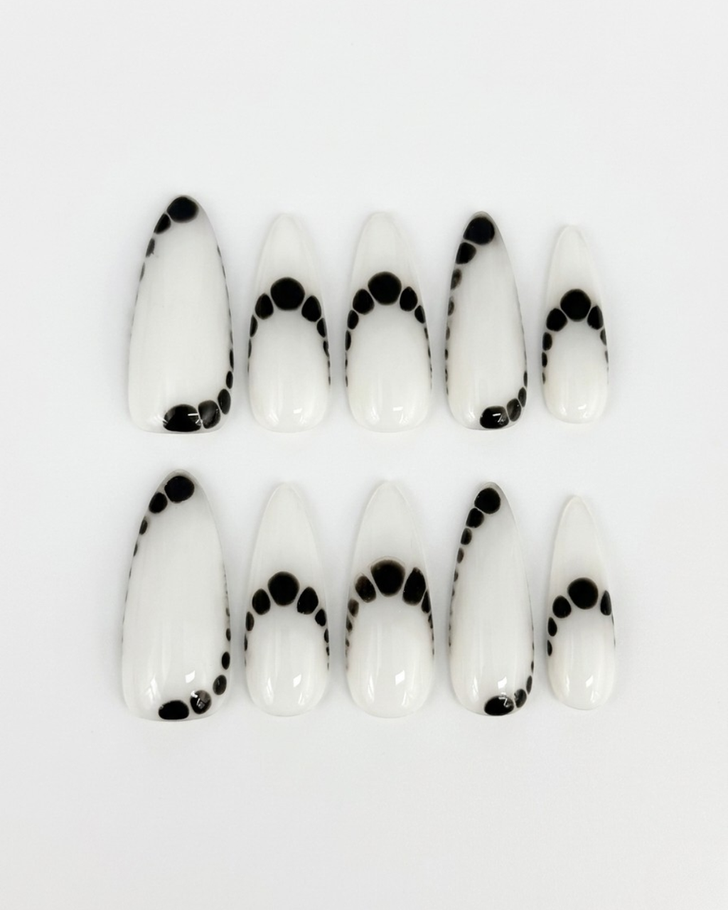 Press-on nails, long almond, soft gel, reusable