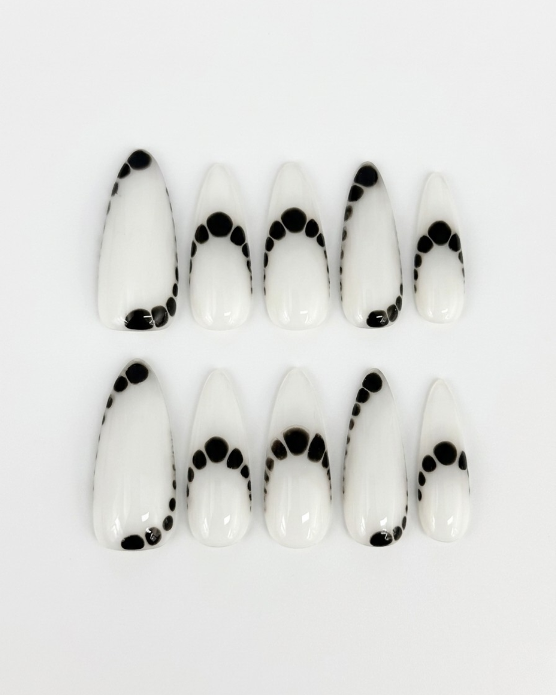 Press-on nails, long almond, soft gel, reusable