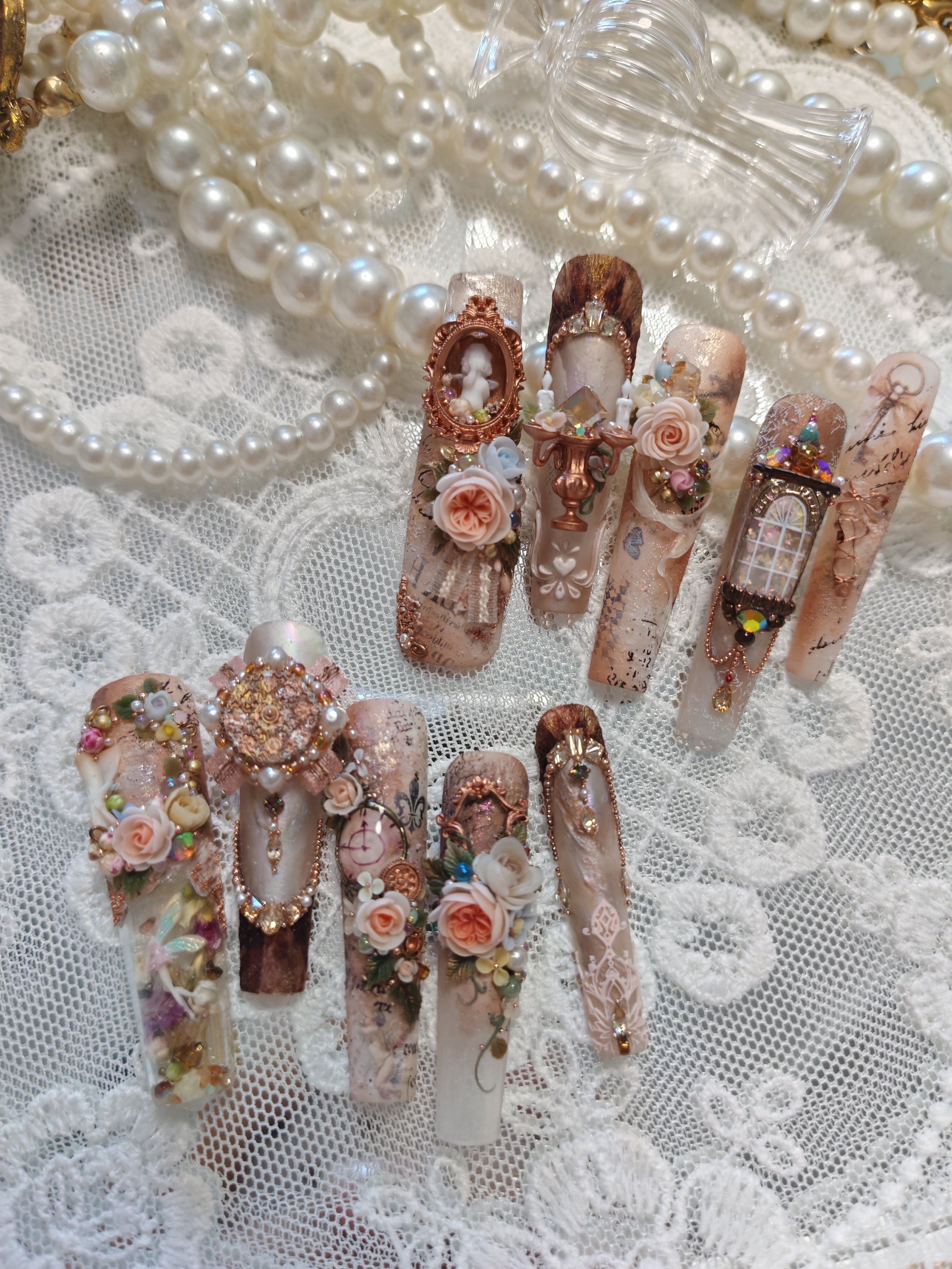 Press-on nails, long coffin, soft gel, reusable