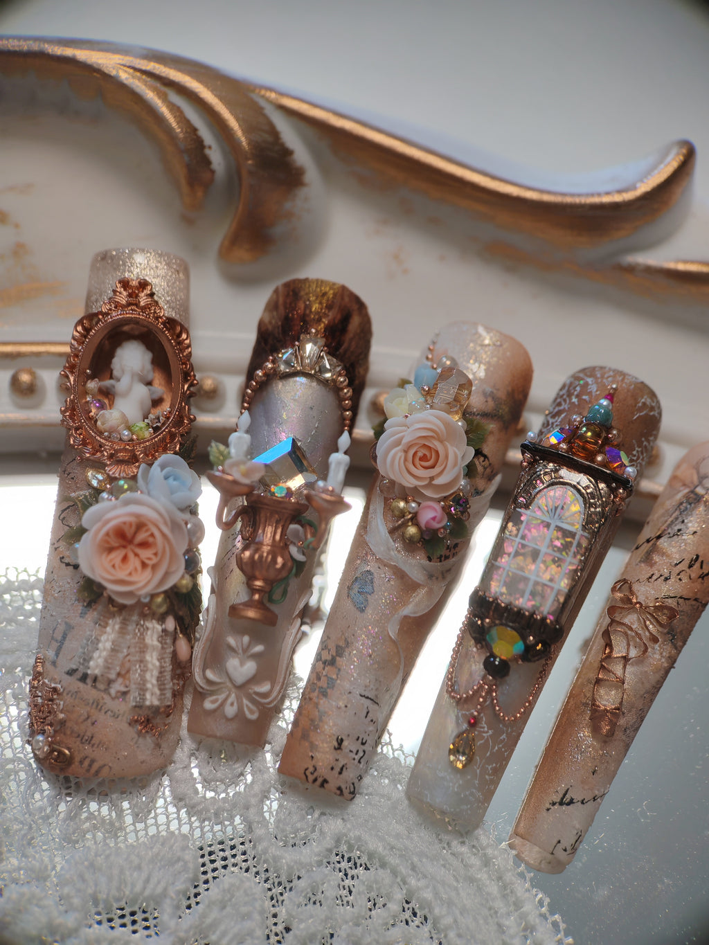 Press-on nails, long coffin, soft gel, reusable