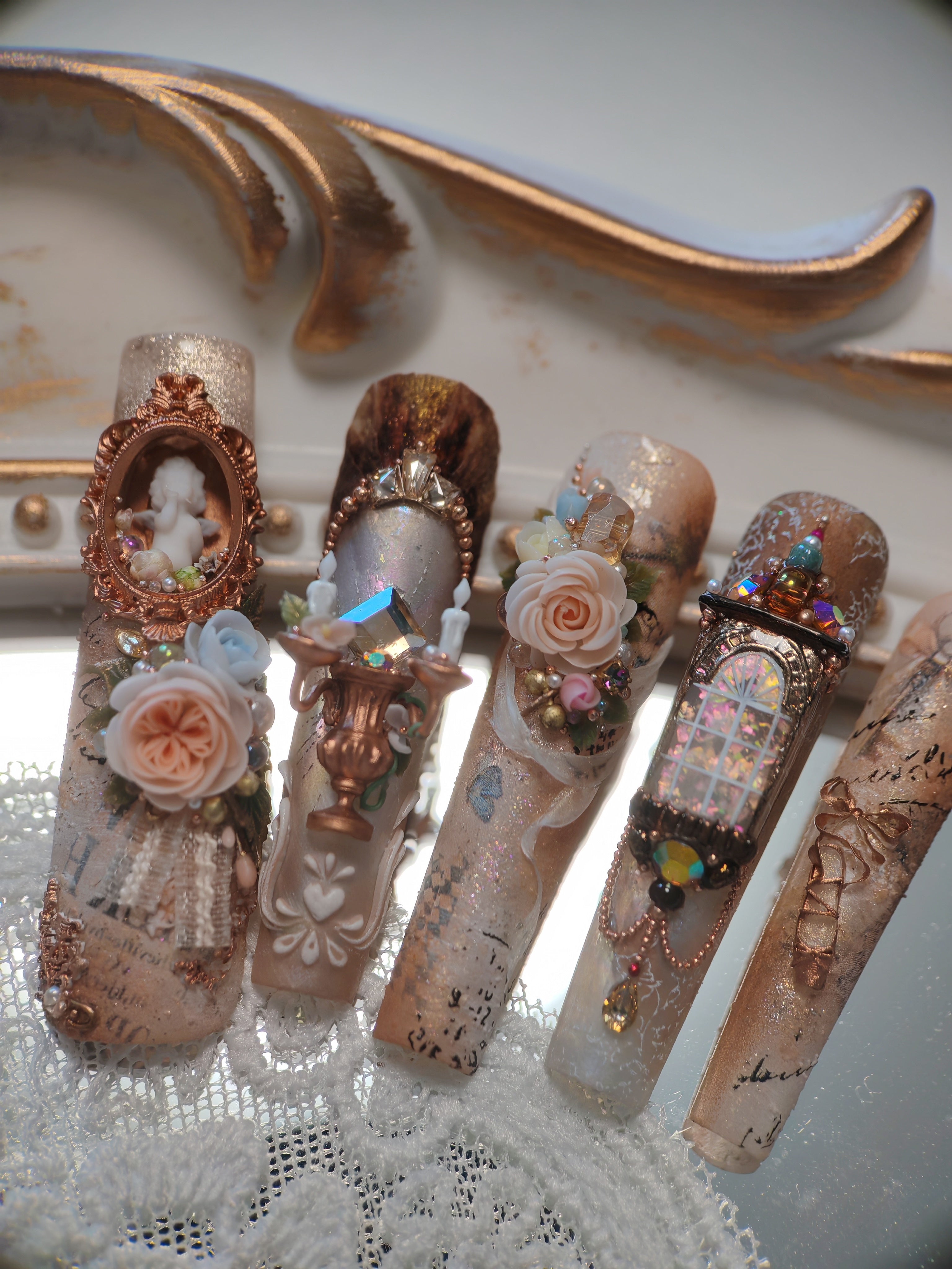 Press-on nails, long coffin, soft gel, reusable