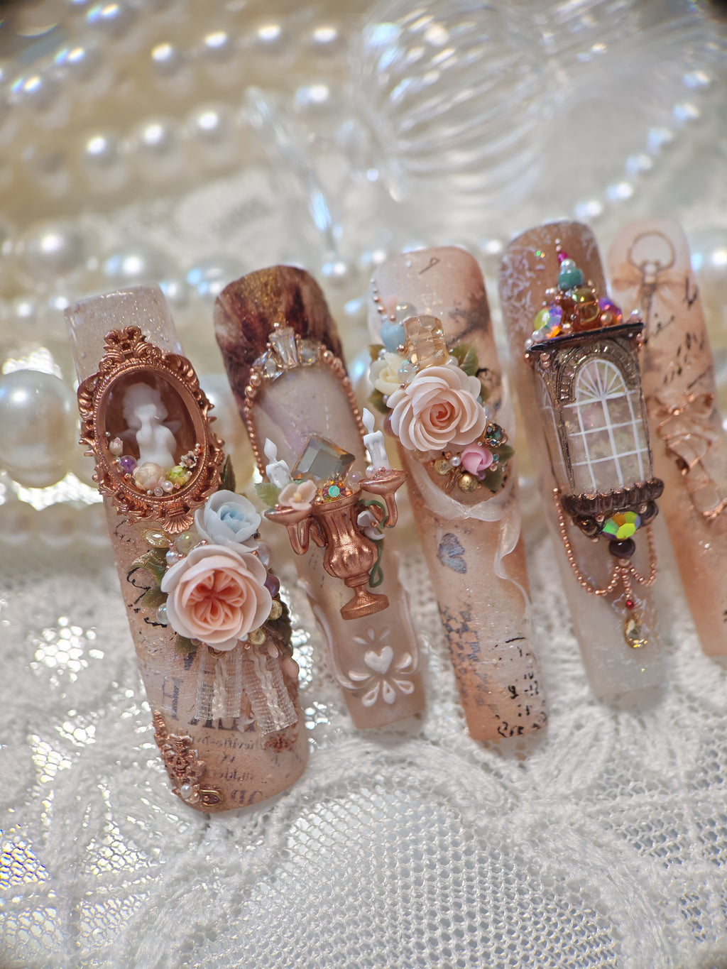 Press-on nails, long coffin, soft gel, reusable