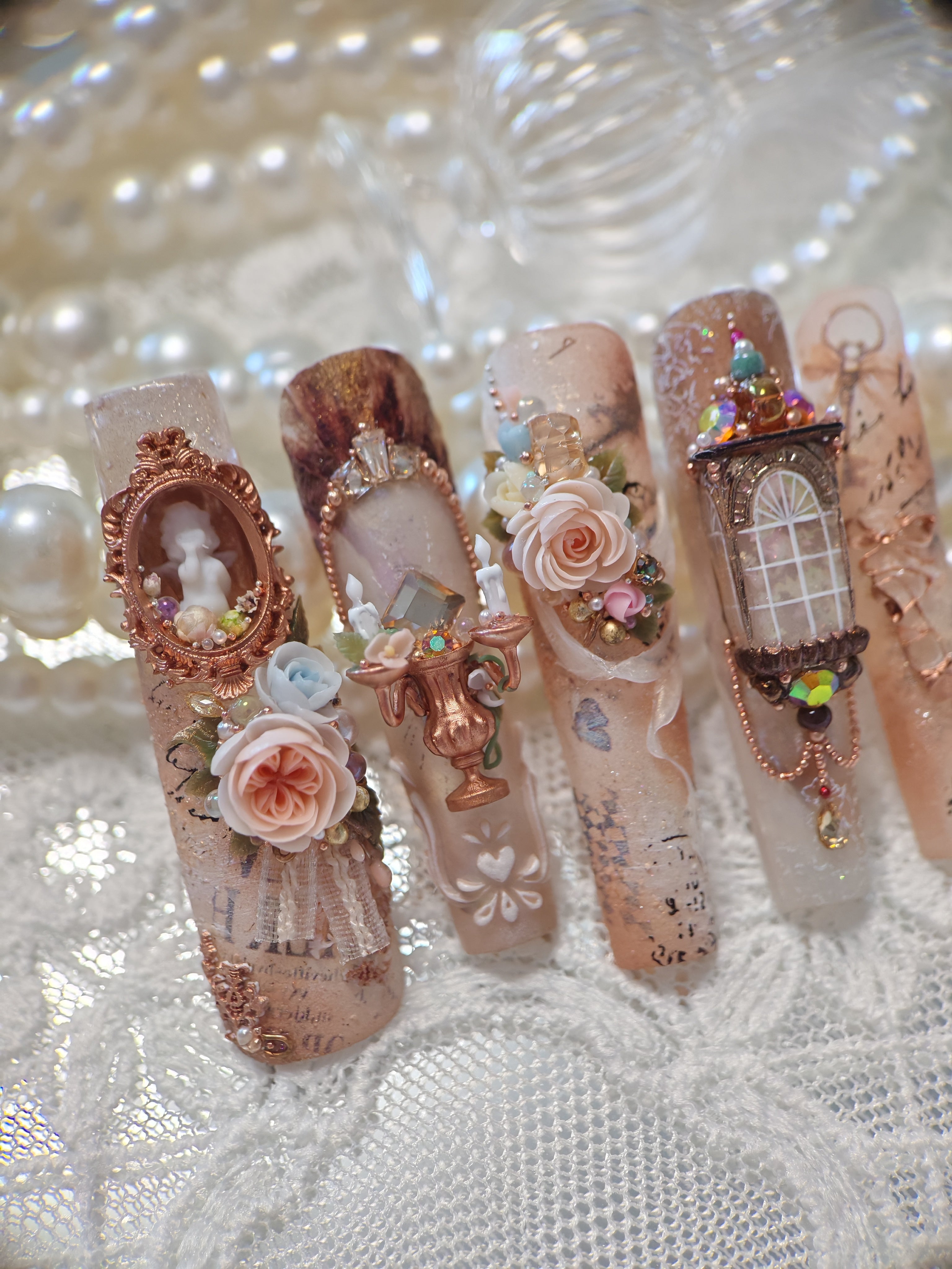 Press-on nails, long coffin, soft gel, reusable