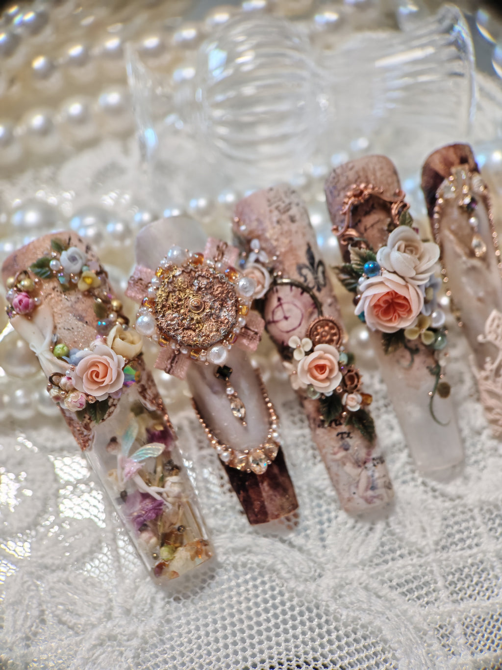 Press-on nails, long coffin, soft gel, reusable