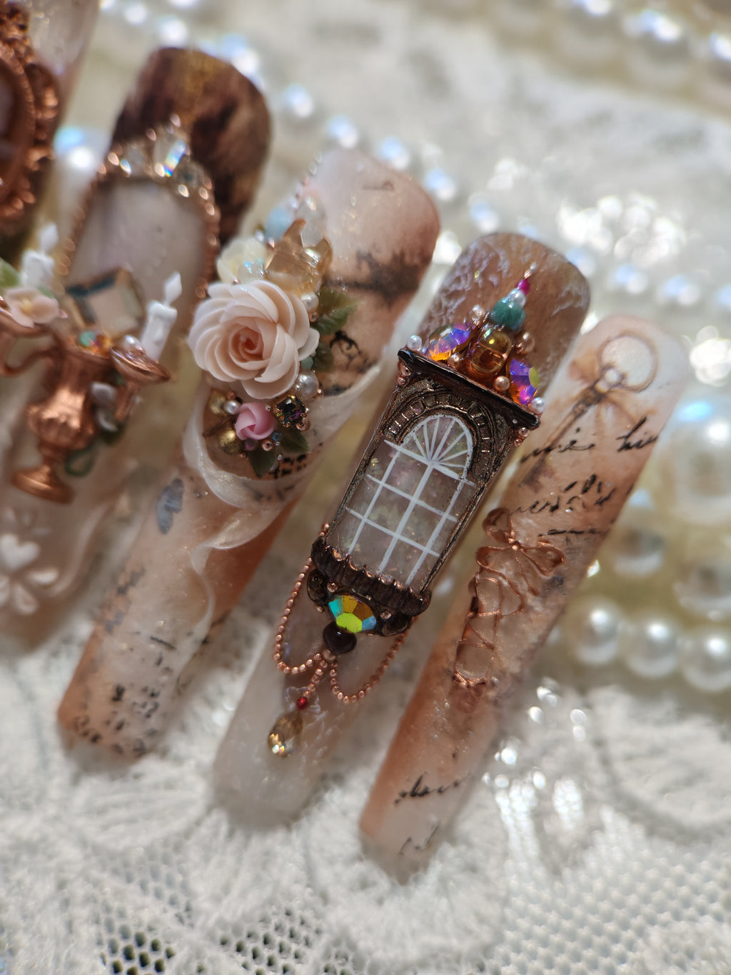 Press-on nails, long coffin, soft gel, reusable