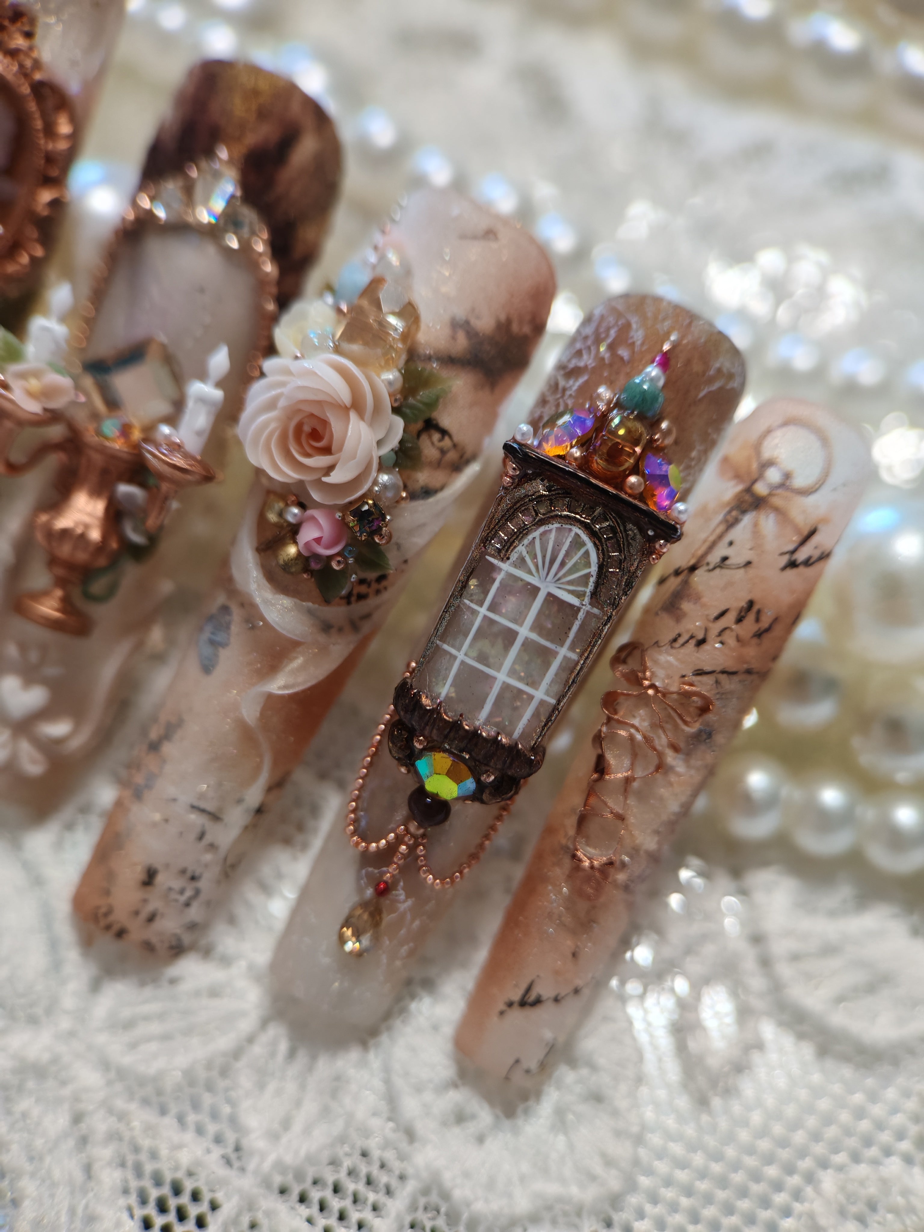 Press-on nails, long coffin, soft gel, reusable