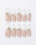 Press-on nails, long oval, soft gel, reusable, 3D