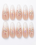Press-on nails, long oval, soft gel, reusable, 3D