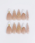 Press-on nails, long stiletto, soft gel, reusable, 3D