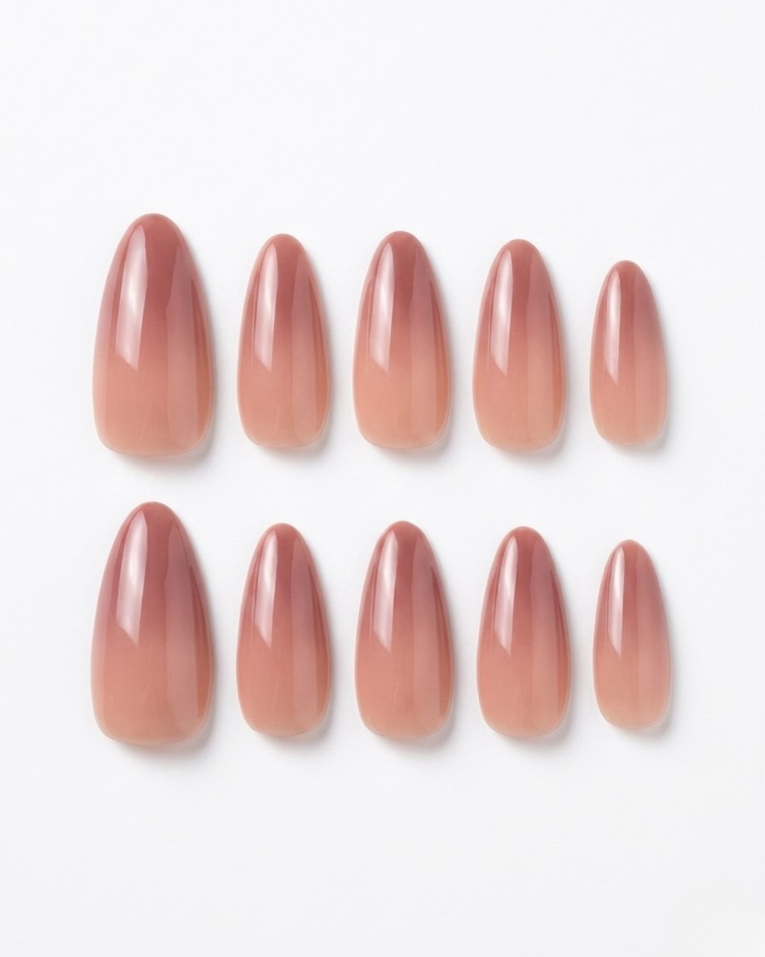 Press-on nails, medium almond, soft gel, reusable