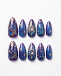 Press-on nails, medium almond, soft gel, reusable, 3D