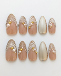 Press-on nails, medium almond, soft gel, reusable, 3D