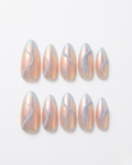 Press-on nails, medium almond, soft gel, reusable, 3D