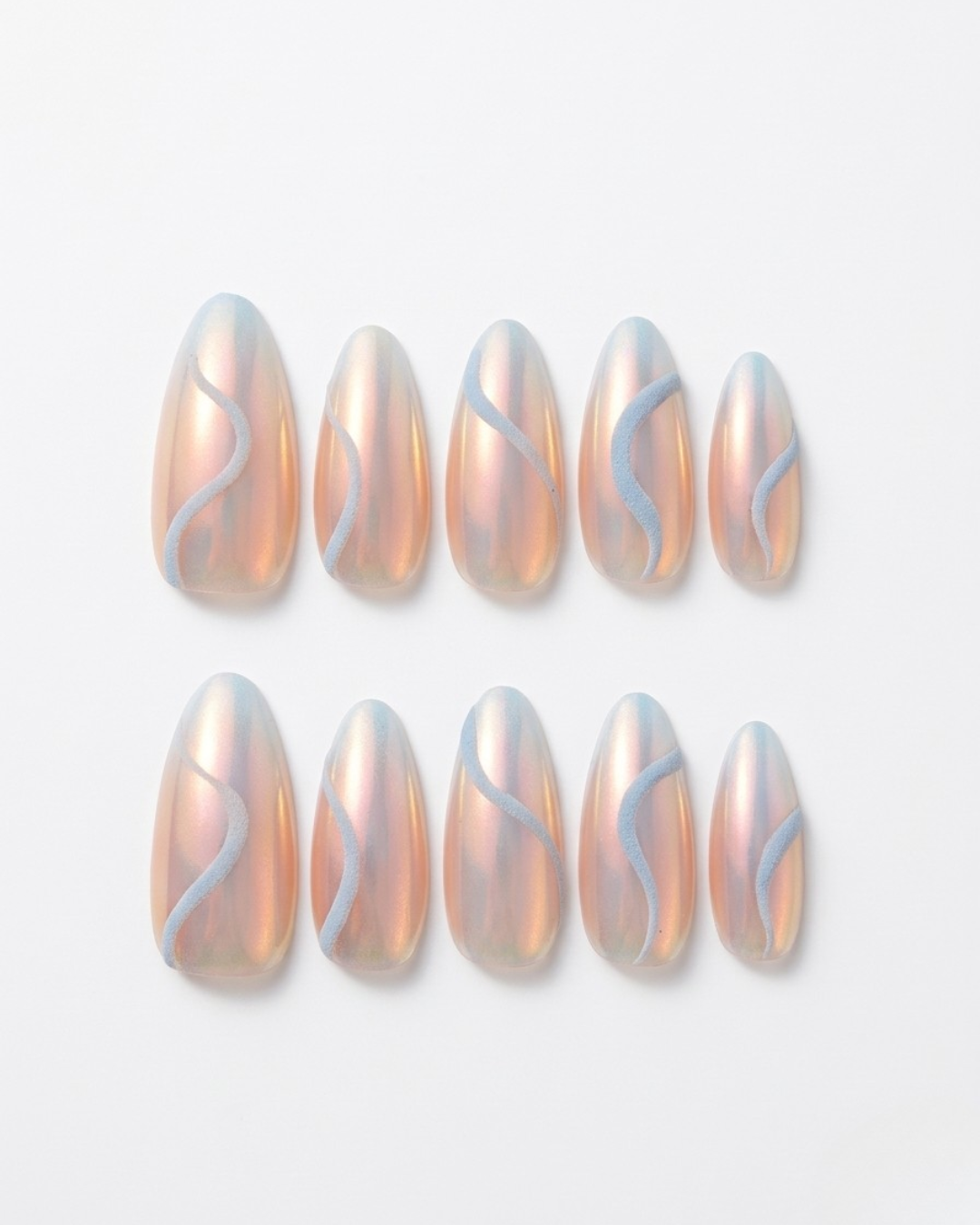 Press-on nails, medium almond, soft gel, reusable, 3D