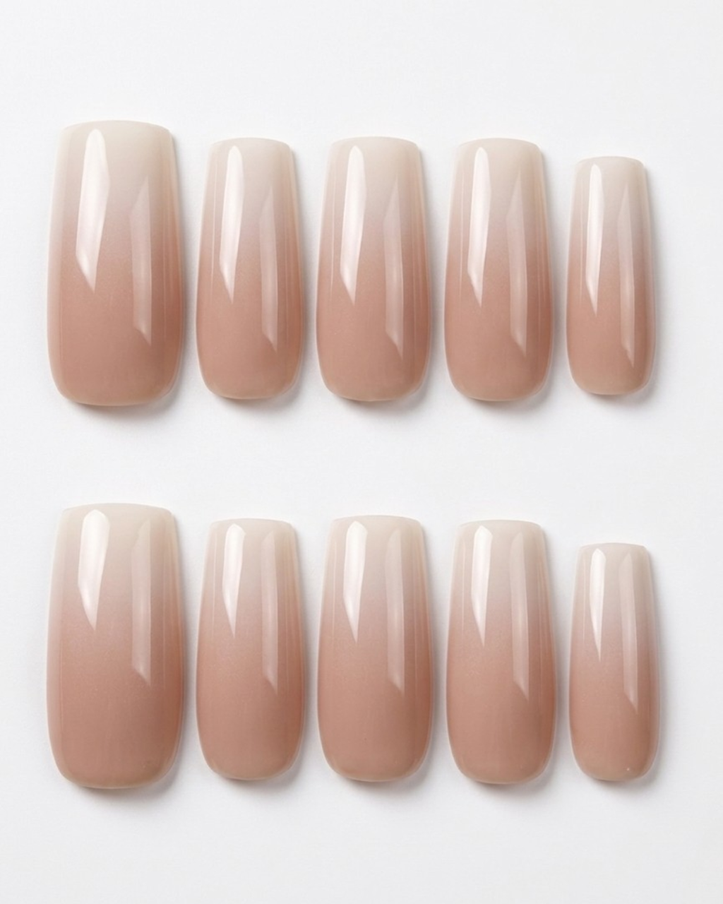 Press-on nails, medium-long square, soft gel, reusable