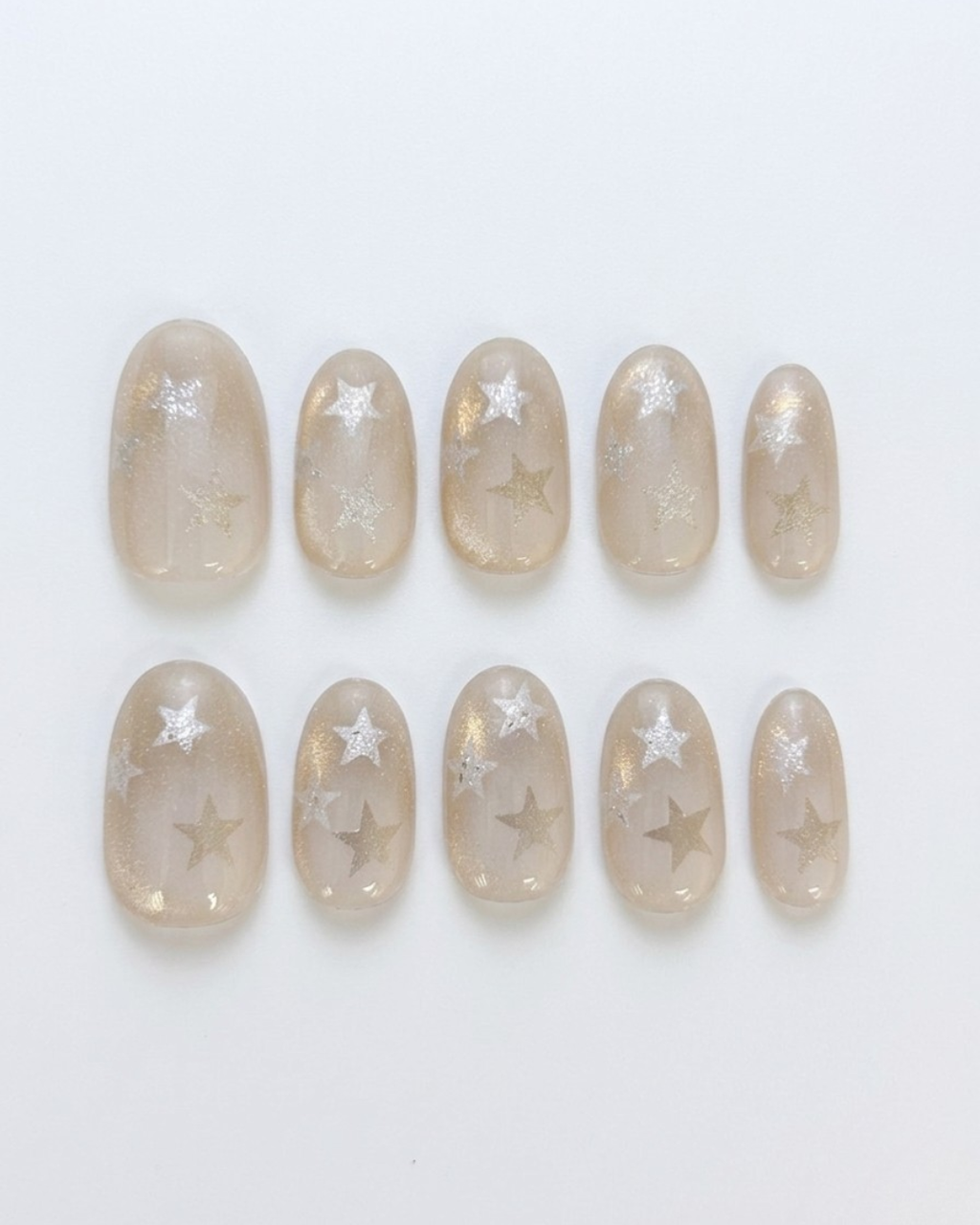 Press-on nails, medium oval, soft gel, reusable, 3D