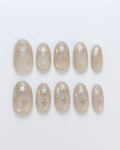 Press-on nails, medium oval, soft gel, reusable, 3D