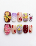 Press-on nails, medium squoval, soft gel, reusable, 3D