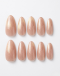 Nude pink, cat-eye, press-on nails, medium almond, soft gel, reusable, 3D