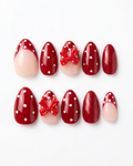 Press-on nails, short almond, soft gel, reusable, 3D