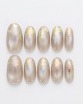 Press-on nails, short oval, soft gel, reusable