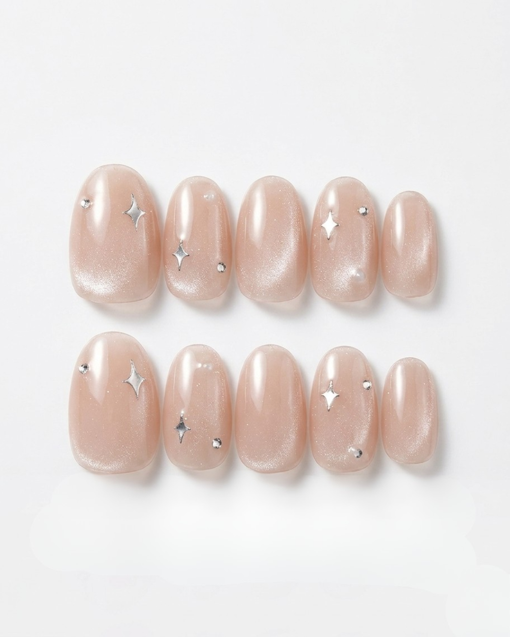 Milky Mauve,, press-on nails, short oval, soft gel, reusable