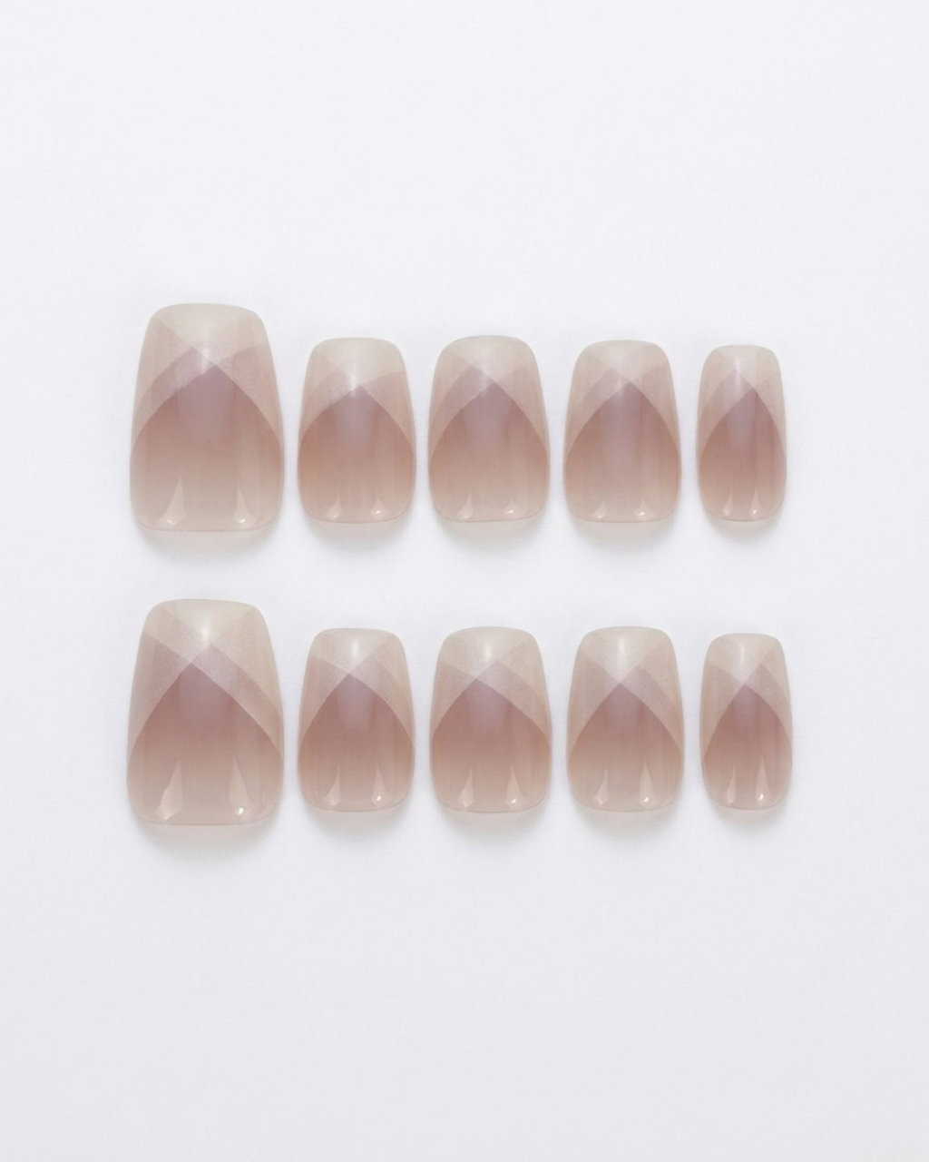 Mauve, press-on nails, short squoval, soft gel, reusable