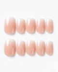 Nude baby boomer, press-on nails, short squoval, soft gel, reusable