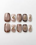 Press-on nails, short, squoval, soft gel, reusable